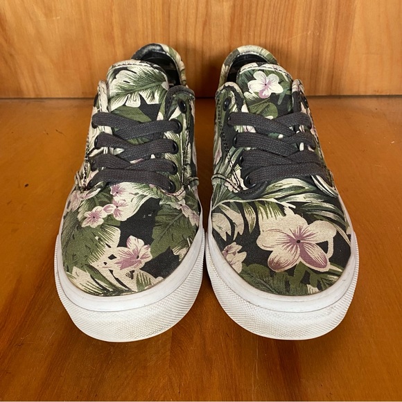 Womens 6.5 Vans Off The Wall Floral Sneakers Green White SEF1145 - Picture 2 of 8